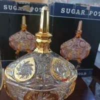 یک جفت قندان خورشیدی طلایی کاملا سالم