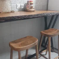 میز روستیک تمام چوب صندلی چوبی