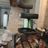 صندلی تابوره چرخدار جکدار چرمی