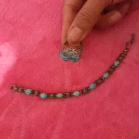 فروش انگشتر و دستبند زنانه با سنگ فیروزه ای اصل|جواهرات|تهران, آذربایجان|دیوار