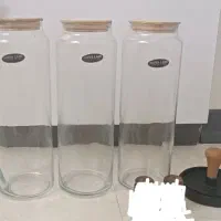 بانکه بزرگ پیرکس شفاف درب چوبی