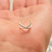 ایرکاف نقره نگینی مدل سفید جذاب|بدلیجات|رشت, پل تالشان|دیوار