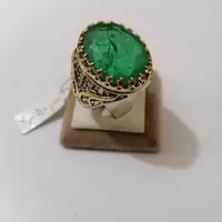 انگشتر نقره با زمرد برزیلی اصل