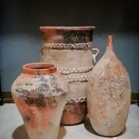 ست کوزه خمره سفالی پتینه کنار سالنی