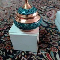 کیف چرم مجلسی زنانه وقندان فیروزه کوب مسی|کیف، کفش، کمربند|قنوات, |دیوار