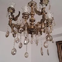لوستر برنجی|لوستر و چراغ آویز|نسیم‌شهر, |دیوار