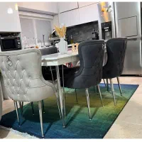 میز وصندلی غذاخوری۶نفره چستر-پارچه و فوم باکیفیت