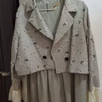 پیراهن بلند دو تیکه استین دانتل|لباس|فریدون‌کنار, |دیوار