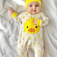 سرهمی نوزاد و کلاه طرح جوجه