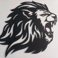 تابلوی چوبی گرگ وماه ، شیر|تابلو، نقاشی، عکس|میانه, |دیوار