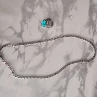 زنجیر نقره و انگشتر فیروزه