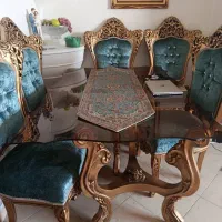 مبلمان سلطنتی ۷ نفره به همراه میز ناهارخوری ۶ نفره|مبلمان خانگی و میز عسلی|تهران, پرواز|دیوار