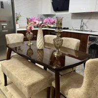 میز ناهار خوری ۶ نفره با نیمکت