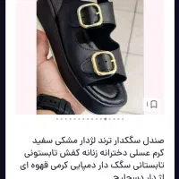 صندل سگکدار لژ دار مشکی سایز ۳۸و۳۹