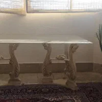 میز ناهار خوری ۸ نفره بدون صندلی رنگ استخوانی