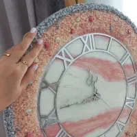 ساعت دیواری رزینی توسی صورتی|ساعت دیواری و تزئینی|کرج, گوهردشت|دیوار