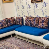 مبل ال 7نفره چوب و چرم