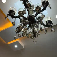 لوستر برنجی ۶شعله ۱۲شاخه بهمراه دیوار کوب