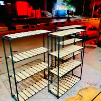 استند چوب و فلز|کتابخانه، شلف، قفسههای دیواری|کرمان, |دیوار