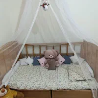 سرویس خواب تمام چوب کودک و نوجوان کاملا سالم|تخت و صندلی بچه|رودهن, |دیوار