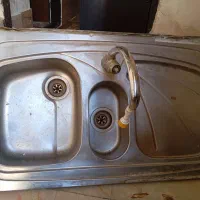 بوفه کابینت زیر گاز صفحه ای و سینک ظرفشویی