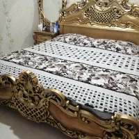 تخت خواب دونفره تمام چوب دست ساز سفارشی با چوب راش|تخت و سرویس خواب|شاهین‌شهر, گرگاب|دیوار