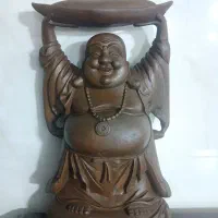 مجسمه چوبی بودای چاق