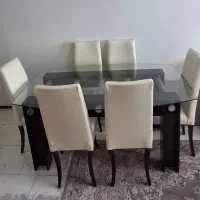 میزناهارخوری۶ نفره باصندلی وشیشه زیرقیمت|میز و صندلی غذاخوری|پردیس, فاز ۱۱|دیوار