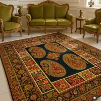 فرش رایکا ۱۵۰۰شونه ۱۲متری گل برجسته رنگ لاکی|فرش|شیراز, زیباشهر|دیوار