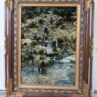 تابلوفرش دست‌بافت برجسته رج چهله نخ  طرح ایل‌راه