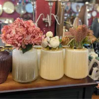 گلدان شیشه ای بلند گل مصنوعی کادویی تولد ولنتاین