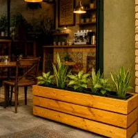 فلاورباکس سفارشی ترموود،چوب،باکس گل
