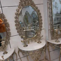 سرویس آینه کنسول شمعدون کیفیت صادراتی برنز سوگلی|بوفه، ویترین، کنسول|زنجان, |دیوار