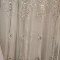 پرده حریر بسیار شیک وتمیز  مروارید دوزی شده