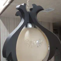 لوستر چراغ آویز چوبی تک