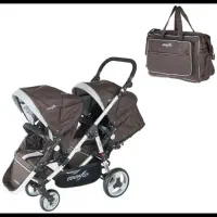 کالسکه evenflo دوقلو پشت سر هم قهوه ای