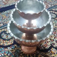 سه عدد کاسه مسی پایه دار