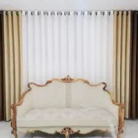 پرده مخمل کالیفرنیا پانچی آماده پنلی|پرده، رانر، رومیزی|تهران, عبدل‌آباد|دیوار