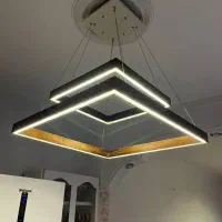 لوستر خطی چوبی|لوستر و چراغ آویز|تهران, شهرک آپادانا|دیوار