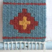 زیرلیوانی دستباف 10*10 سانت|گلیم، جاجیم، گبه|قزوین, |دیوار