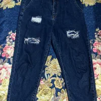 شلوار جین مام استایل آبی تیره