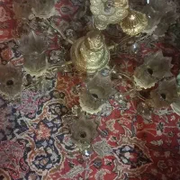 لوستر ۶ شاخه ۱۲ شعله برنز