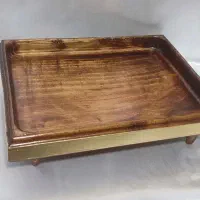 سینی چای و سینی پذیرایی چوبی طلا کاری شده|ظروف سرو و پذیرایی|قم, بیست متری ولیعصر|دیوار