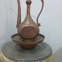 سینی و افتابه لگن مسی قدیمی|کلکسیون اشیاء عتیقه|فسا, |دیوار