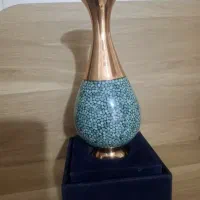 گلدان مسی فیروزه کوبی