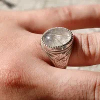 انگشتر نقره، الماس موزانایت و دُر مو طلایی کمیاب|جواهرات|هشتگرد, تهران دشت|دیوار