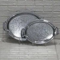 سینی استیل جفتی ترکیه ای رنگ ثابت ضمانت دار|ظروف سرو و پذیرایی|قم, علی آباد سعدگان|دیوار
