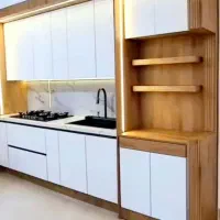 کابینت سفید هایگلس مدرن/ ام دی اف طرح چوب/ اقساطی|مصالح و تجهیزات ساختمان|فردیس, فردیس|دیوار