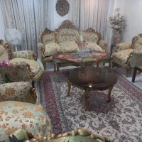 فروش مبلمان استیل با چوب گردو ۹ نفره|مبلمان خانگی و میز عسلی|تهران, مدائن|دیوار