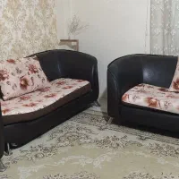 مبل. پایه استیل.۷نفره.رویه چرم